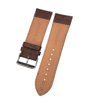 26 mm Bombeli Kroko Kahverengi Deri Saat Kordonu